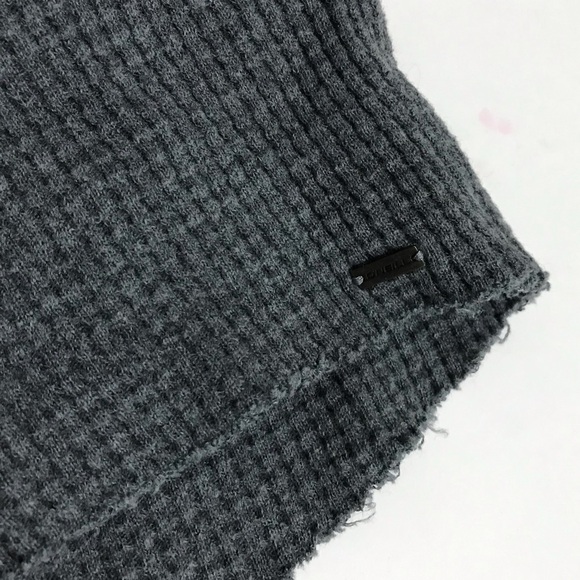 O’Neill Crop Waffle Knit Hoodie Oversized in Charcoal Gray Size Small - Picture 6 of 7